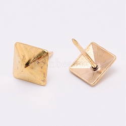 Iron Nails, Sofa Foam Nails, for Furniture Decoration, Square, Light Gold, 17x12x12mm, Pin: 1.4mm(X-IFIN-WH0034-49LG)