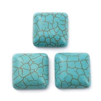 Synthetic Turquoise Cabochons, Dyed, Square, 20x20x7mm