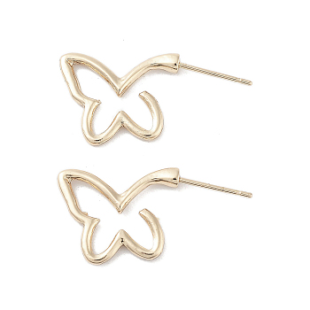 Butterfly Alloy Studs Earrings for Women, with 304 Stainless Steel Pins, Light Gold, 14.5x2mm