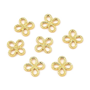 Rack Plating Brass Chandelier Components Links, Long-Lasting Plated, Flower, Real 18K Gold Plated, 10x10x1.5mm, Hole: 3x2mm