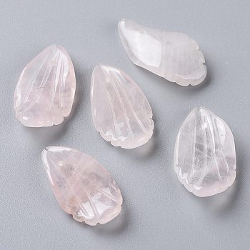 Natural Rose Quartz Pendants, Petal, 21x11x4mm, Hole: 0.8mm