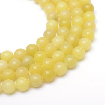 Round Dyed Natural Topaz Jade Bead Strands, 6mm, Hole: 1mm, about 60~62pcs/strand, 14.9~15.2 inch