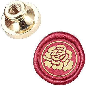 DIY Scrapbook, Brass Wax Seal Stamp Head, Rose, Golden, 25x14mm