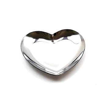 Heart Stainless Steel Jewelry Plates, Storage Tray for Rings, Necklaces, Earring, Stainless Steel Color, 85x90mm