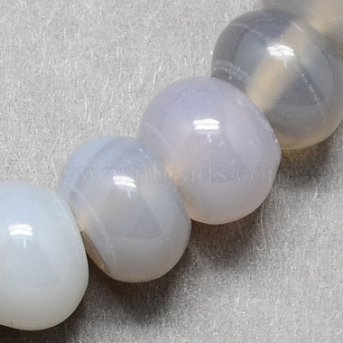 8mm LightGrey Rondelle Grey Agate Beads
