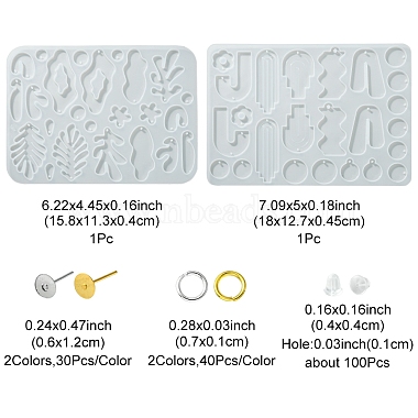 2pcs 2 moules en silicone pour pendentifs de feuilles et d'arbres(DIY-FS0005-05)-4