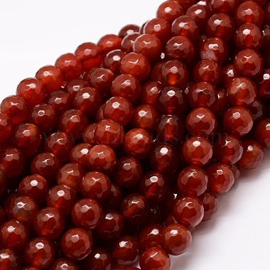 Dark Red Round Natural Agate Beads