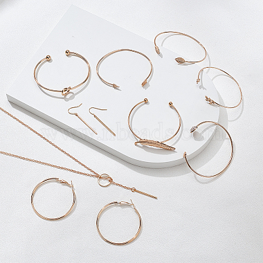 Alloy Rectangle Bar Pendant Dangle Earrings & Bangles & Lariat Necklace(SJEW-AN0001-16)-7