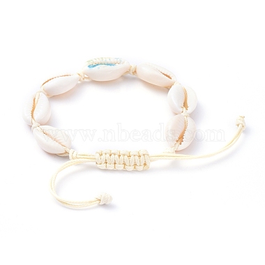 Adjustable Printed Cowrie Shell Braided Bead Bracelets(BJEW-JB05154-01)-2
