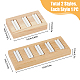 2Pcs 2 Styles Rectangle 5-Slot Bamboo & 3-Slot Wood Ring Display Tray Stands(RDIS-HY0001-02A)-2