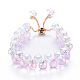 Sparkling Faceted Teardrop Glass Beads Slider Bracelets for Teen Girl Women(BJEW-T016-07A)-1