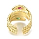 Rack Plating Brass Micro Pave Cubic Zirconia Open Cuff Rings for Women(RJEW-M022-01G-01)-3