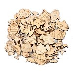 Unfinished Wooden Cutouts, Marine Animal Theme, Mixed Shapes, BurlyWood, 16x18x2.5mm, about 50pcs/bag(WD-CBACC5B-02)