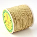 Braided Nylon Thread, Chinese Knotting Cord for Beading Jewelry Making Macrame Craft, Dark Khaki, 0.5mm, about 150yards/roll(NWIR-R006-0.5mm-735)