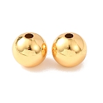 Brass Beads, Round, Rack Plating, Long-Lasting Plated, Cadmium Free & Lead Free, Real 24K Gold Plated, 8mm, Hole: 2mm(KK-C157-01D-G)