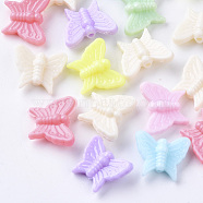 Opaque Polystyrene(PS) Plastic Beads, Butterfly, Mixed Color, 13x15.5x5.5mm, Hole: 1.6mm, about 1000pcs/500g(KY-I004-30)