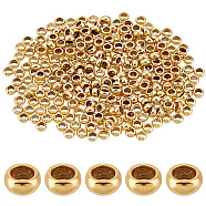GOMAKERER 1000Pcs 316 Surgical Stainless Steel Crimp Beads, Rondelle, Real 18K Gold Plated, 1.9mm, Hole: 1mm(STAS-GO0001-03)