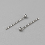 100Pcs Brass Ball Head Pins, for Jewelry Making, Real Platinum Plated, 22 Gauge, 16x0.6x0.6mm, Head: 1.8mm(FIND-WH0110-694B-P)