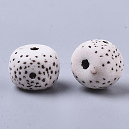 Plastic Bead Rhinestone Settings, Round, Floral White, Fit for 1mm rhinestone, 10x8mm, Hole: 1.8mm, about 680pcs/500g(KY-S162-002B)