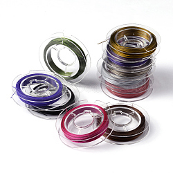 Tiger Tail Wire, Nylon-coated Stainless Steel, Mixed Color, 0.45mm, about 32.8 Feet(10m)/roll(TWIR-S001-0.45mm)