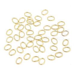 304 Stainless Steel Jump Rings, Closed Jump Rings, Oval, Real 18K Gold Plated, 3x4x0.4mm, Inner Diameter: 2x3mm(STAS-F221-46G-G)