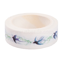 Decorative Paper Tapes, Adhesive Tapes, for DIY Scrapbooking Supplie Gift Decoration, Bird Pattern, 1.5x4.4cm, 7m/roll(DIY-O017-01B)