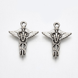 Tibetan Style Alloy Pendants, Lead Free & Cadmium Free, Registered Nurse, Antique Silver, 22x16.5x2mm, Hole: 1mm, about 475pcs/500g(TIBE-T010-27AS-RS)