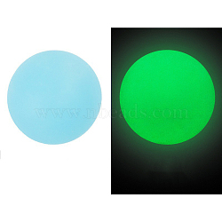 Round Luminous Silicone Beads, Chewing Beads For Teethers, DIY Nursing Necklaces Making, Glow in the Dark, Light Sky Blue, 15mm(LUMI-PW0004-009B-02)