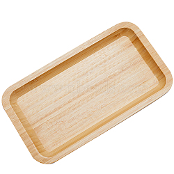Bamboo Jewelry Plates, Breakfast Tray, Multifunction Tray for Bathroom and Home Kitchen Decor, Rectangle, 248x138x21mm, Inner Diameter: 224x118mm(AJEW-WH0348-31A)