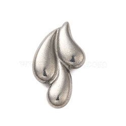 304 Stainless Steel Cabochons, Teardrop, Stainless Steel Color, 22x12.5x4mm(STAS-G344-13P)