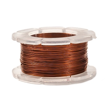 Round Copper Craft Wire, for Jewelry Making, Long-Lasting Plated, Saddle Brown, 26 Gauge, 0.4mm, about 65.61 Feet(20m)/roll