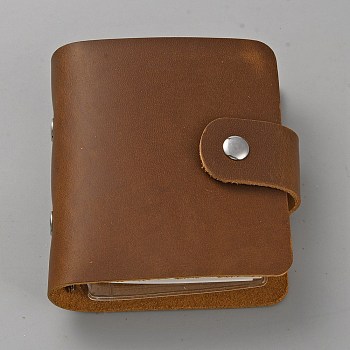 Leather Notebook, Travel Journal, with Kraft Paper, Rectangle, Sienna, 95x95x31.5mm