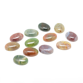 Natural Indian Agate Gemstone Cabochons, Oval, 30x20x5.5mm