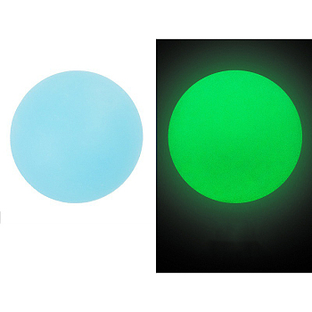 Round Luminous Silicone Beads, Chewing Beads For Teethers, DIY Nursing Necklaces Making, Glow in the Dark, Light Sky Blue, 15mm