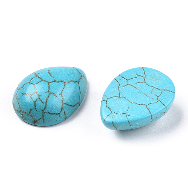 Craft Findings Dyed Synthetic Turquoise Gemstone Flat Back Teardrop Cabochons(TURQ-S270-15x20mm-01)-2