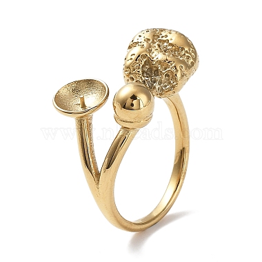 Real 18K Gold Plated Round 304 Stainless Steel Ring Components