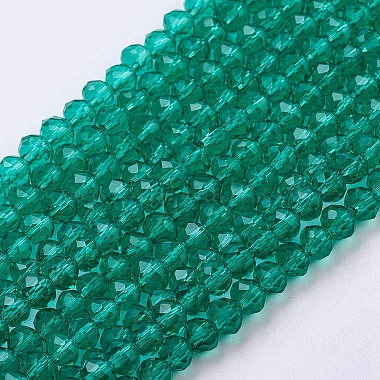 4mm SeaGreen Abacus Glass Beads