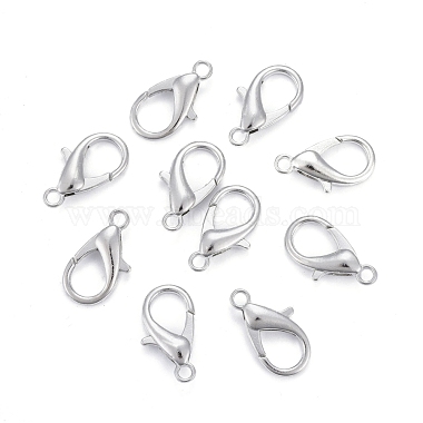 Platinum Plated Zinc Alloy Lobster Claw Clasps(X-E107-P-NF)-2