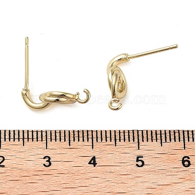 Brass Studs Earringss Finding(KK-K364-10G)-3