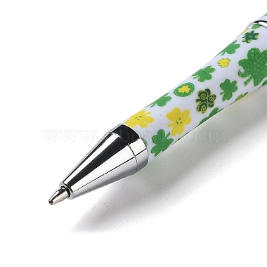 Clover Pattern Plastic Beadable Pens(AJEW-P115-01B)-3