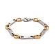 Placage sous vide 304 bracelet chaînes à maillons ovales et rectangles en acier inoxydable(STAS-E160-10GP)-1