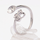 детали кольца-манжеты на палец из стерлингового серебра 925 с родиевым покрытием(STER-P030-04P)-3