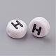 Flat Round with Letter H Acrylic Beads(X-PL37C9070-H)-2