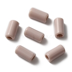 Plastic Hair Rope Tube Buckle, Hair Setting, For DIY Girl's Hair Accessories Ponytail Decoration, Rosy Brown, 9.5x4.5~5x4.5mm(KY-TAC0011-02A)
