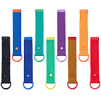 9Pcs 9 Colors Alloy Polyester Keychains, Rectangle, with Spring Gate Rings, Mixed Color, 170mm, 1pc/color(KEYC-FH0001-80A)