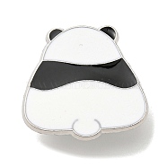 Panda Enamel Pins, Platinum Plated Alloy Badge for Backpack Clothes, White, 25x26x1.5mm(JEWB-K012-05C-P)