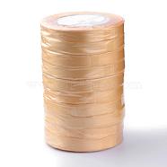 Single Face Satin Ribbon, Polyester Ribbon, Breast Cancer Pink Awareness Ribbon Making Materials, Valentines Day Gifts, Boxes Packages, Sandy Brown, 3/8 inch(10mm), about 25yards/roll(22.86m/roll), 10rolls/group, 250yards/group(228.6m/group)(RC10mmY-0086)