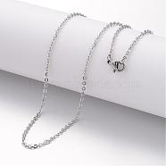 304 Stainless Steel Necklace, Cable Chains, with Lobster Clasps, Stainless Steel Color, 15.75 inch(400mm), 2mm(MAK-K004-20P)
