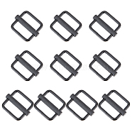 Alloy & Iron Buckles, For Strapping Bags, Garment Accessories, Rectangle, Electrophoresis Black, 33x39x3.5mm, Hole: 26mm, 10pcs/box(FIND-FG0002-70)