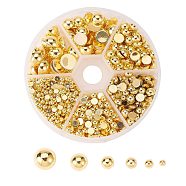 ABS Plastic Imitation Pearl Beads, Half Round, Gold, Gold, 9.5x4.5mm, 1390pcs/box,
(KY-CJ0001-08)